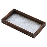 Maxbell Luxury Storage Tray Cosmetics Jewelry Decorative for Tea Cup Living Room 22cmx12cmx2.8cm