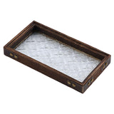 Maxbell Luxury Storage Tray Cosmetics Jewelry Decorative for Tea Cup Living Room 22cmx12cmx2.8cm