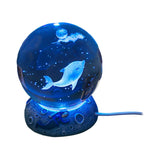 Maxbell Ball Night Light Lamp Decorative with Base for Bedroom Decoration Dolphin