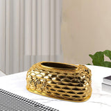 Maxbell Luxury Facial Tissue Box Cover Case for Countertops Bathroom Decorative gold