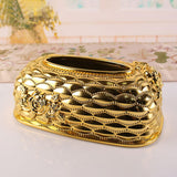 Maxbell Luxury Facial Tissue Box Cover Case for Countertops Bathroom Decorative gold