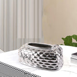 Maxbell Luxury Facial Tissue Box Cover Case for Countertops Bathroom Decorative silver