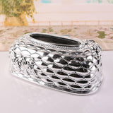 Maxbell Luxury Facial Tissue Box Cover Case for Countertops Bathroom Decorative silver