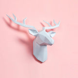 Maxbell Resin Deer Head Sculpture Wall Mount Animal Statue Figurines Decoration White
