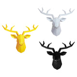 Maxbell Resin Deer Head Sculpture Wall Mount Animal Statue Figurines Decoration White