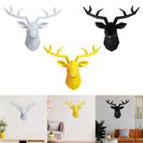 Maxbell Resin Deer Head Sculpture Wall Mount Animal Statue Figurines Decoration White