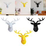 Maxbell Resin Deer Head Sculpture Wall Mount Animal Statue Figurines Decoration White