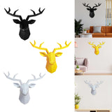 Maxbell Resin Deer Head Sculpture Wall Mount Animal Statue Figurines Decoration White