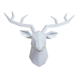 Maxbell Resin Deer Head Sculpture Wall Mount Animal Statue Figurines Decoration White