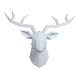 Maxbell Resin Deer Head Sculpture Wall Mount Animal Statue Figurines Decoration White