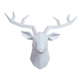 Maxbell Resin Deer Head Sculpture Wall Mount Animal Statue Figurines Decoration White