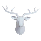 Maxbell Resin Deer Head Sculpture Wall Mount Animal Statue Figurines Decoration White
