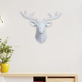 Maxbell Resin Deer Head Sculpture Wall Mount Animal Statue Figurines Decoration White