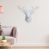 Maxbell Resin Deer Head Sculpture Wall Mount Animal Statue Figurines Decoration White