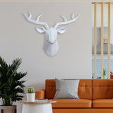 Maxbell Resin Deer Head Sculpture Wall Mount Animal Statue Figurines Decoration White