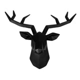 Maxbell Resin Deer Head Sculpture Wall Mount Animal Statue Figurines Decoration Black