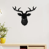 Maxbell Resin Deer Head Sculpture Wall Mount Animal Statue Figurines Decoration Black