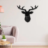 Maxbell Resin Deer Head Sculpture Wall Mount Animal Statue Figurines Decoration Black