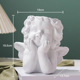 Maxbell Angel Statue Crafted Planter Pot Sculpture for Art Decoration White