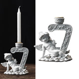 Maxbell Nordic Angel Candle Holder Decoration Figurine Collection for Wedding Party No.Seven