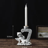 Maxbell Nordic Angel Candle Holder Decoration Figurine Collection for Wedding Party No.Seven