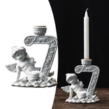 Maxbell Nordic Angel Candle Holder Decoration Figurine Collection for Wedding Party No.Seven