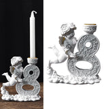 Maxbell Nordic Angel Candle Holder Decoration Figurine Collection for Wedding Party No.8