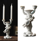 Maxbell Nordic Angel Candle Holder Decoration Figurine Collection for Wedding Party Double Head