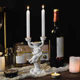 Maxbell Nordic Angel Candle Holder Decoration Figurine Collection for Wedding Party Double Head