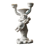 Maxbell Nordic Angel Candle Holder Decoration Figurine Collection for Wedding Party Double Head