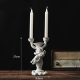 Maxbell Nordic Angel Candle Holder Decoration Figurine Collection for Wedding Party Double Head