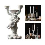 Maxbell Nordic Angel Candle Holder Decoration Figurine Collection for Wedding Party Double Head