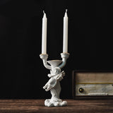 Maxbell Nordic Angel Candle Holder Decoration Figurine Collection for Wedding Party Double Head