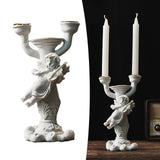 Maxbell Nordic Angel Candle Holder Decoration Figurine Collection for Wedding Party Double Head
