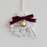Maxbell Hand Woven Macrame Snowflake Jingle Bell Ornament Festive Pendant Charm Merry Christmas