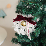 Maxbell Hand Woven Macrame Snowflake Jingle Bell Ornament Festive Pendant Charm Merry Christmas