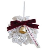 Maxbell Hand Woven Macrame Snowflake Jingle Bell Ornament Festive Pendant Charm Merry Christmas