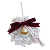 Maxbell Hand Woven Macrame Snowflake Jingle Bell Ornament Festive Pendant Charm Merry Christmas