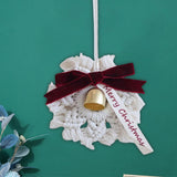 Maxbell Hand Woven Macrame Snowflake Jingle Bell Ornament Festive Pendant Charm Merry Christmas
