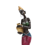 Maxbell African Sculpture Tribal Lady Figure Dolls Ornaments for Desktop Decorations gold