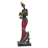 Maxbell African Sculpture Tribal Lady Figure Dolls Ornaments for Desktop Decorations gold