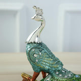 Maxbell Peacock Ornament Crafts Statuette Gift for Bookcases Bedroom Christmas