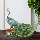 Maxbell Peacock Ornament Crafts Statuette Gift for Bookcases Bedroom Christmas