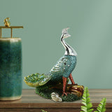 Maxbell Peacock Ornament Crafts Statuette Gift for Bookcases Bedroom Christmas