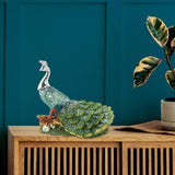 Maxbell Peacock Ornament Crafts Statuette Gift for Bookcases Bedroom Christmas