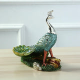 Maxbell Peacock Ornament Crafts Statuette Gift for Bookcases Bedroom Christmas