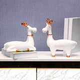 Maxbell Creative Deer Figurine Statue Sculpture Keys Phone Crafts Storage Organizer Stand 21cmx12cmx24cm