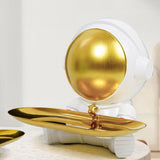 Maxbell Astronaut Statue with Tray Key Holder for porch Container Trinkets White Gold
