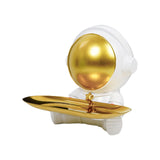 Maxbell Astronaut Statue with Tray Key Holder for porch Container Trinkets White Gold