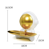 Maxbell Astronaut Statue with Tray Key Holder for porch Container Trinkets White Gold